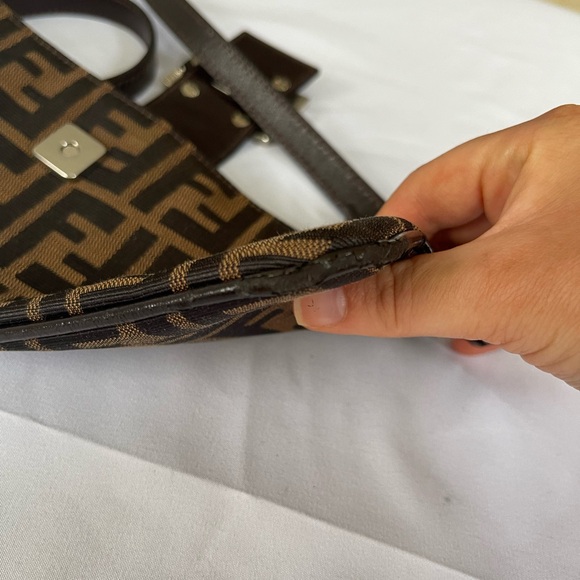 FENDI Zucca Shoulder Bag Cross Body Bag Canvas Leather - Picture 7 of 7